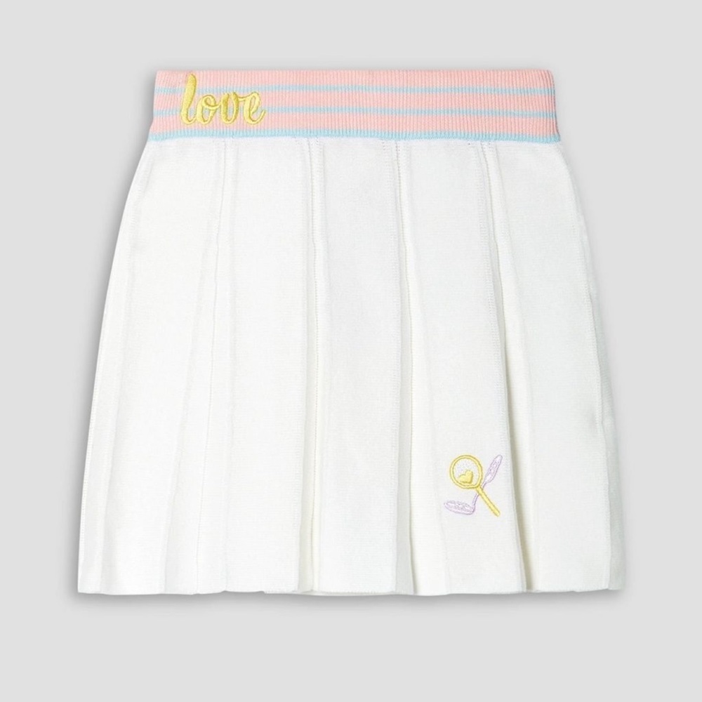 NWT‎ LOVESHACKFANCY ROZ SKIRT - TENNIS WHITES, SIZE XL